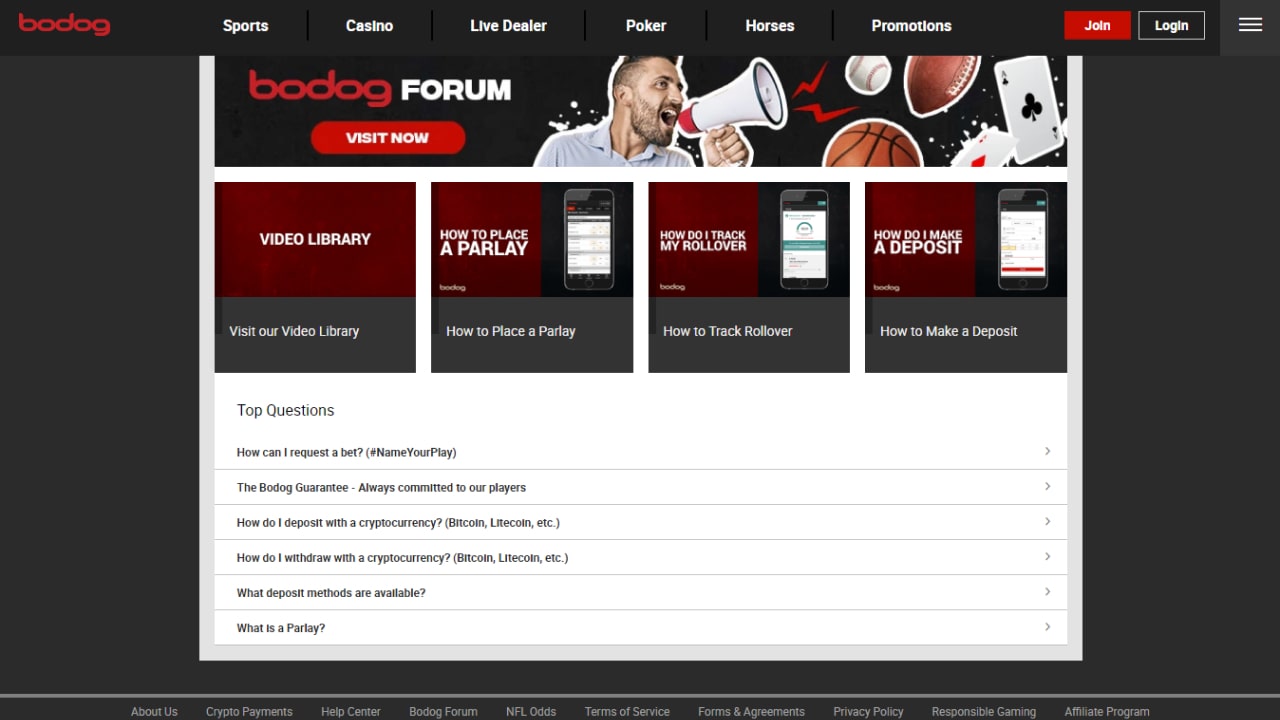 Bodog customer service