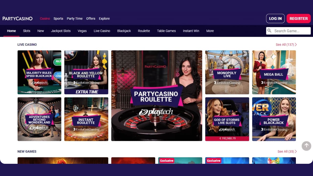 Party casino live casino