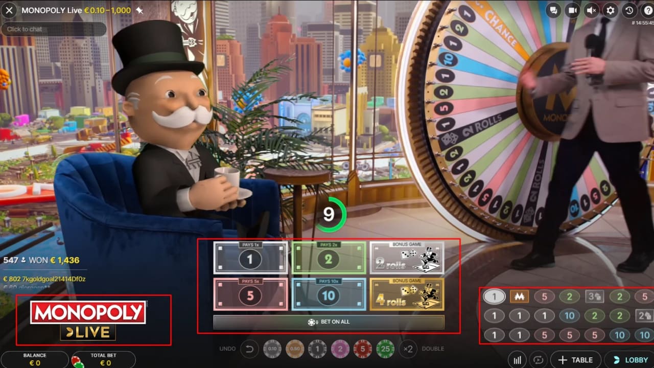 Monopoly Live Odds