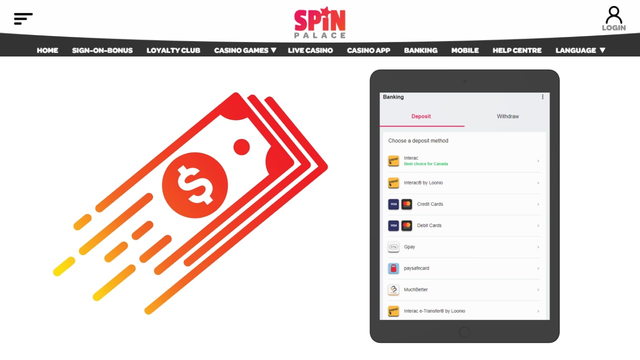 Spin Palace payment methods