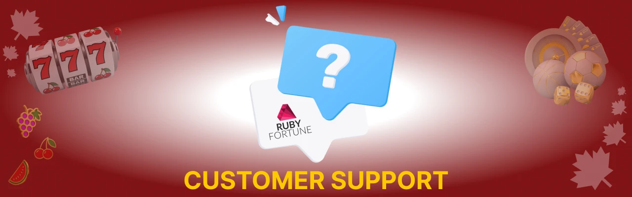 Customer support at ruby fortune