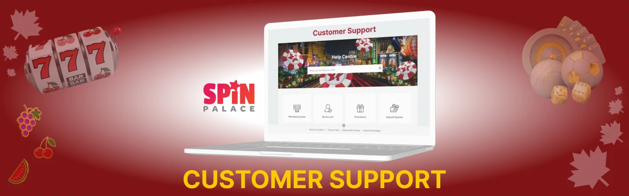 Customer support at spin palace