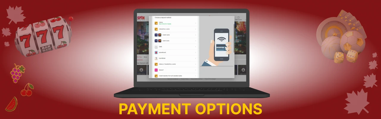 Payment options at spin casino