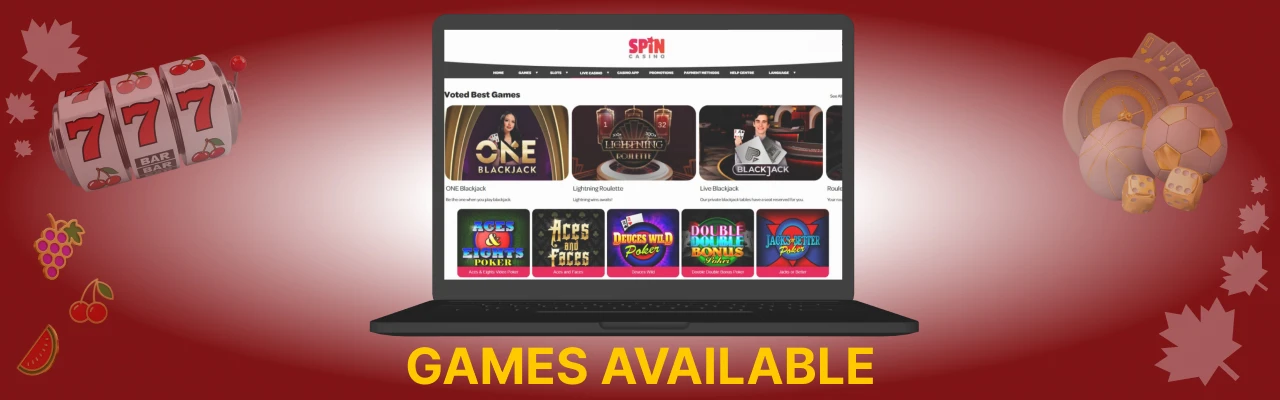 Spin casino online games