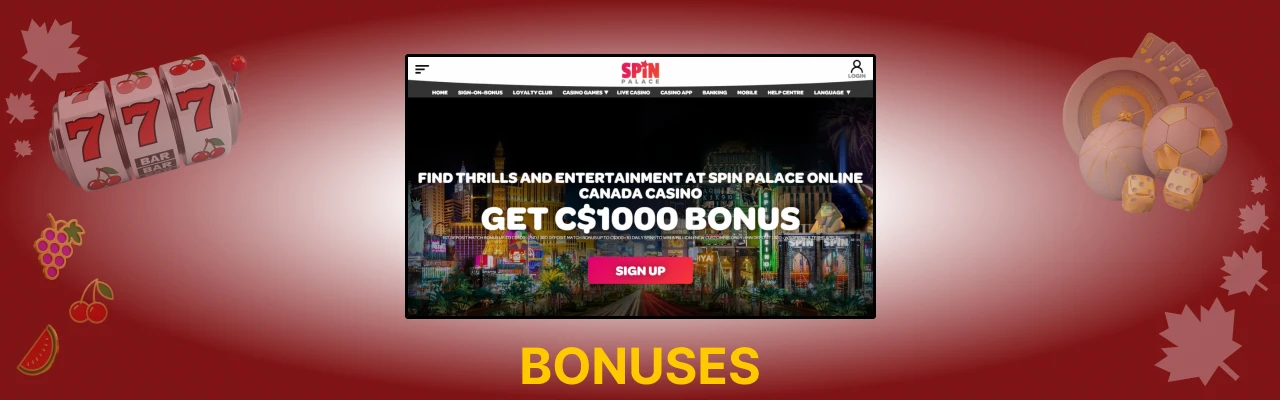 Spin palace bonuses