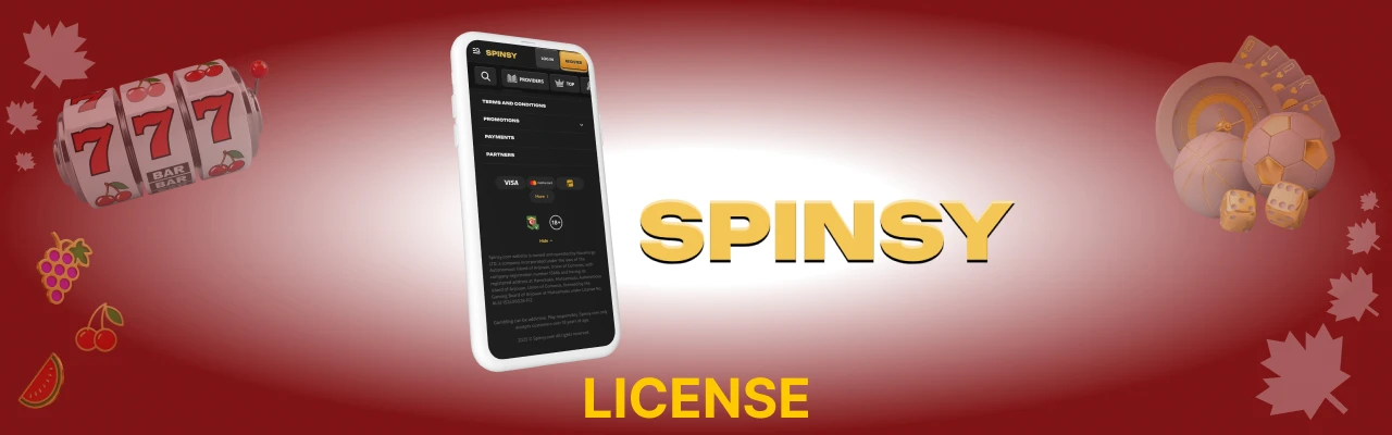 License of spinsy casino