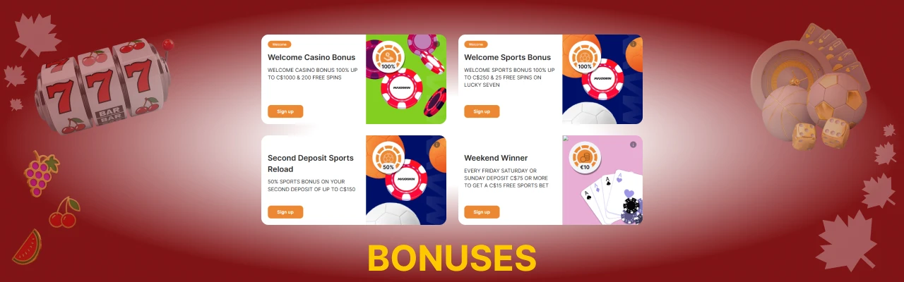 Maxxwin casino bonuses