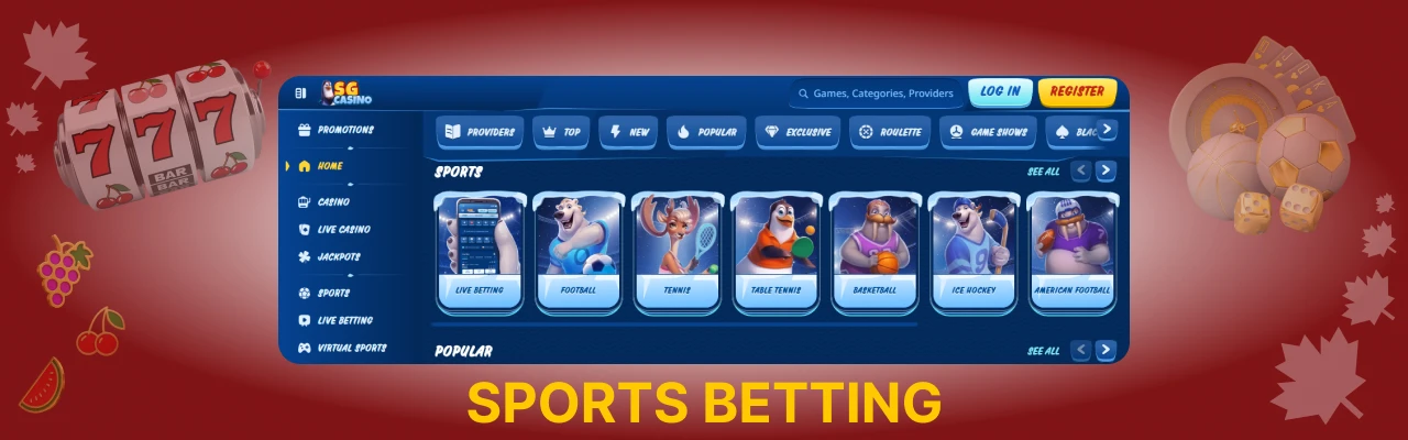 Sports betting odds at sg casino