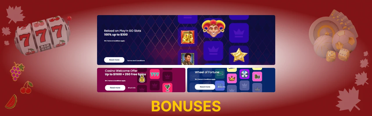 Bonuses for lilibet live casino games