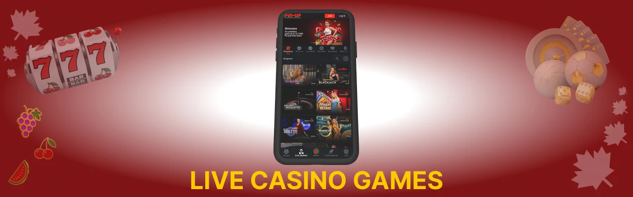 Types of pin up live casino games